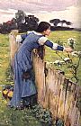John William Waterhouse Famous Paintings - waterhouse The Flower Picker